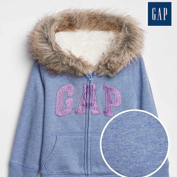 GAP Other - GAP GIRL Logo Sherpa lined Fur-Trim Zip Hoodie GAP Other - GAP GIRL Logo Sherpa lined Fur-Trim Zip Hoodie